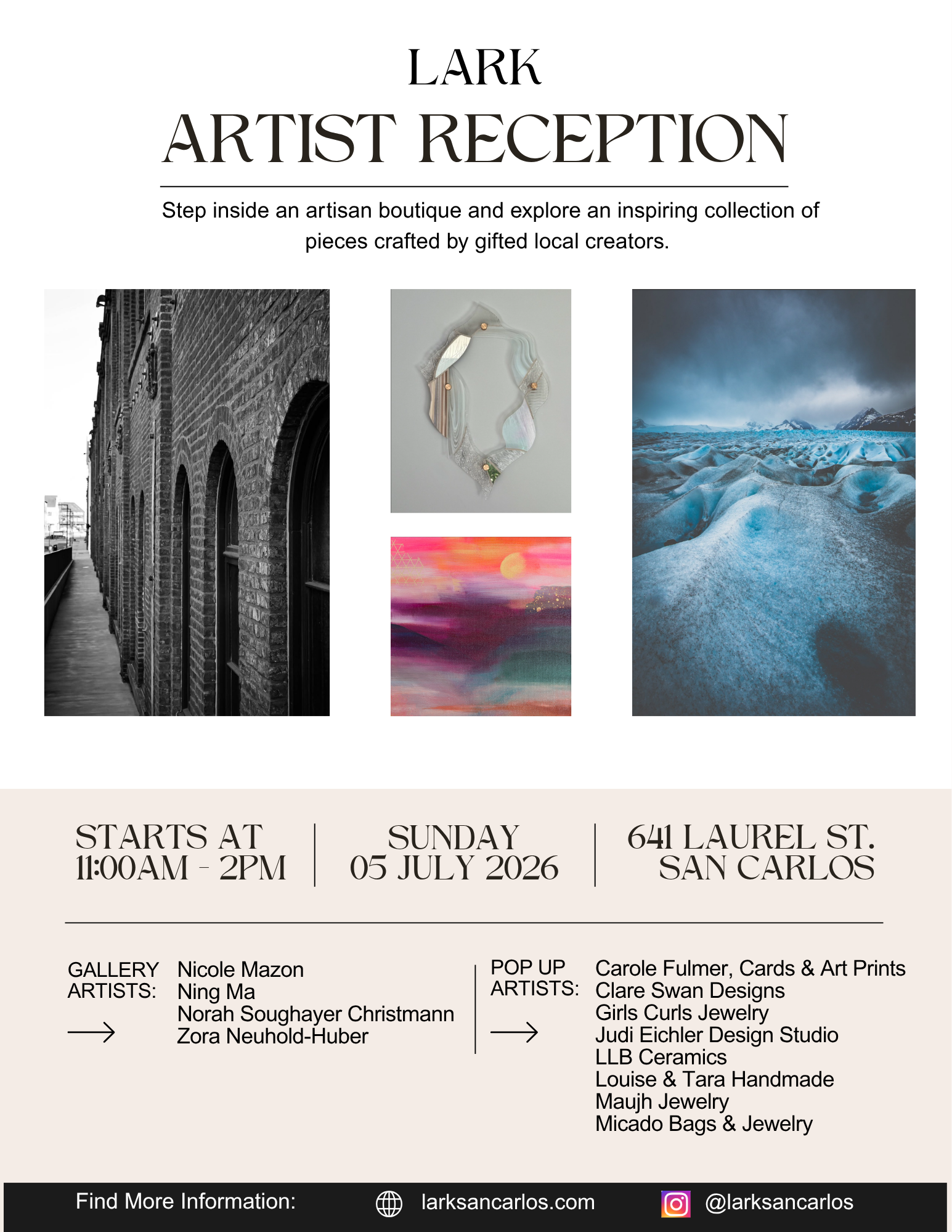 Artist Reception & Gallery Pop-Up at Lark San Carlos